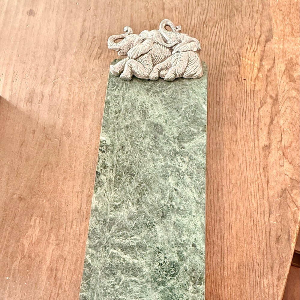 Vintage Arthur Court Elephant Green Marble Serving Piece